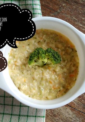 Foto resep CHICKEN CORN CREAMY SOUP MPASI 12 bulan