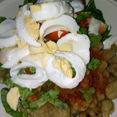 A picture of Dan wake with salad.