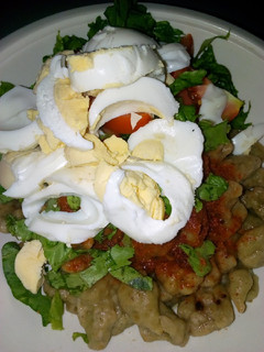 A picture of Dan wake with salad.