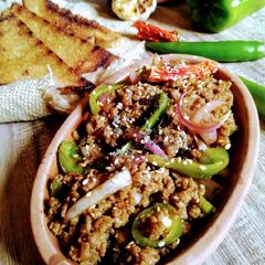 A picture of Twisted recipe beef dry chilli qeema.
