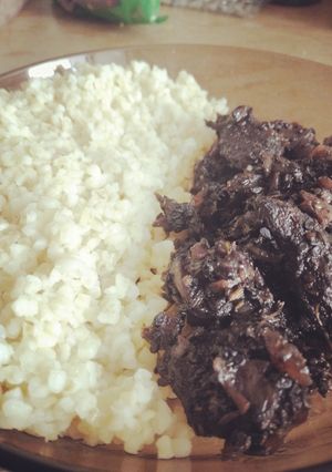 Una foto de Ternera adobada y bulgur