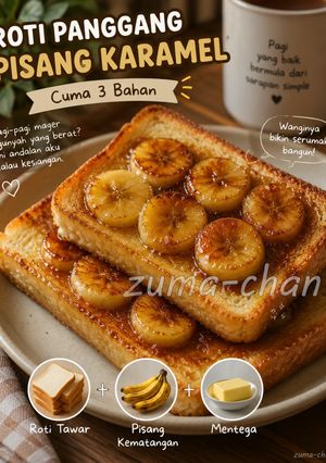 Foto resep ​🍌 Roti Panggang Pisang Karamel (cuma 3 bahan)
