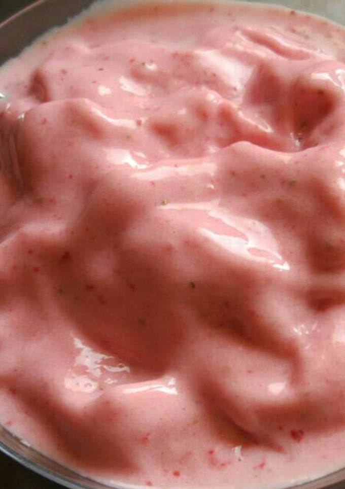 Una foto de Helado de fresa saludable