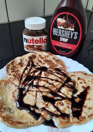 A picture of Banana nutella pancakes.