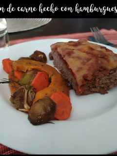 Una foto de Pan de carne hecho con hamburguesas