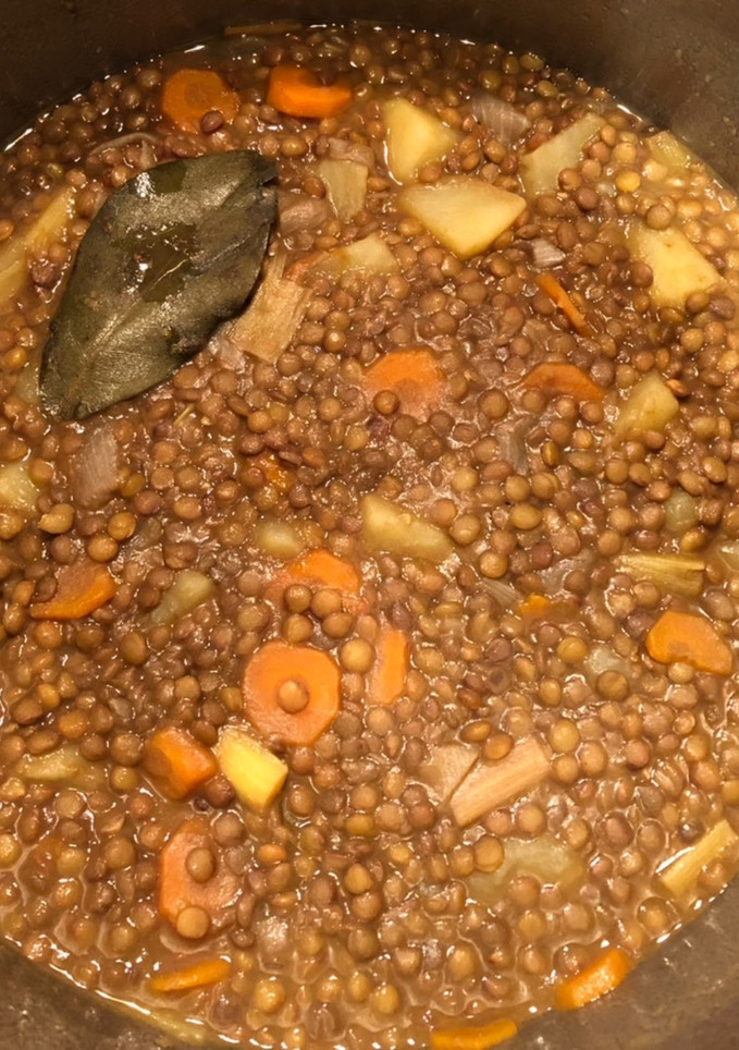 Una foto de Lentejas con verduras