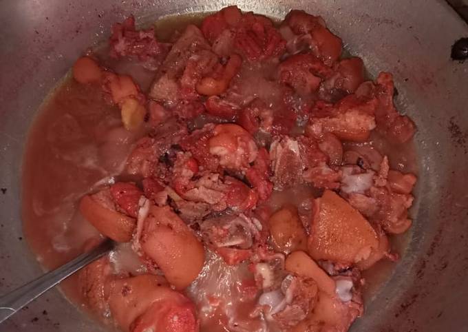 Resep Non halal kaki Bab1 masak merah Bun ang te kha oleh