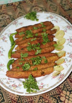 A picture of Homemade fry kabab.