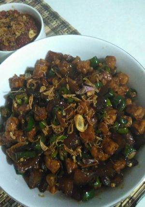 Foto resep Tumis kikil tempe cabai hijau