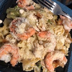 A picture of Shrimp Alfredo.