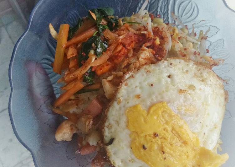 Langkah Mudah untuk Membuat 02. Bibimbab ala kadarnya, Lezat