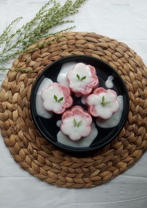 Foto resep Puding Mutiara Hunkwe Dengan Vla Tepung Beras
