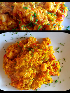 Una foto de Arroz "Ariel" 😉al woock, con camarones. #conminombre