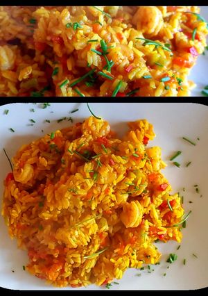 Una foto de Arroz "Ariel" 😉al woock, con camarones. #conminombre