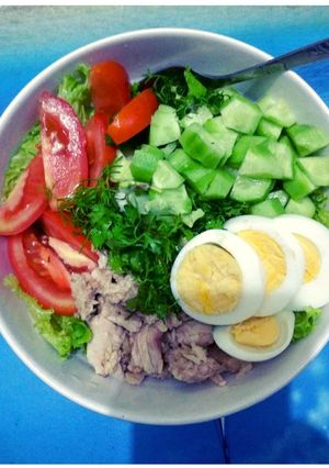 Hình của món Salad rau trộn thịt áp chảo.