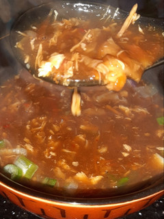 A picture of Hot n sour soup.