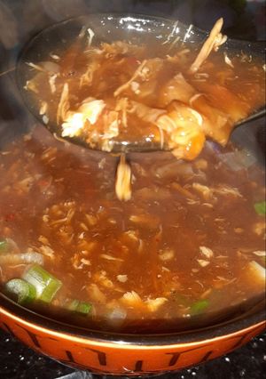 A picture of Hot n sour soup.