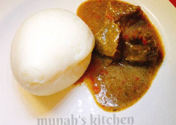 Recipe: Tasty Tuwon semo and dry okro soup