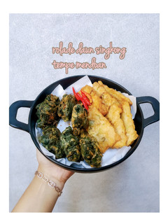 Foto resep Gorengan Tempe mendoan + Bakwan daun singkong (rolade)