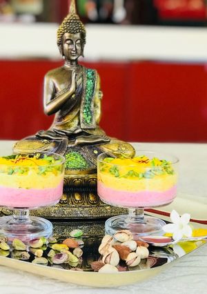 A picture of # Name (Rice) contest# 24/6/18Rose saffron rice pudding.