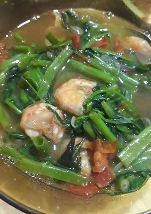 Foto resep Kangkung tumis udang simple