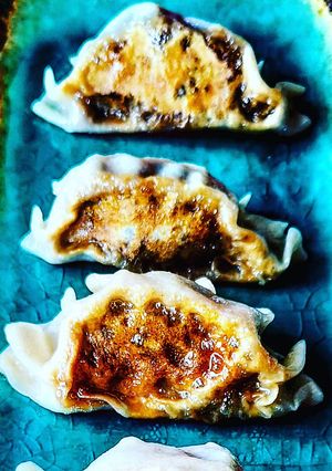 A picture of Japanese Gyoza Dumplings.