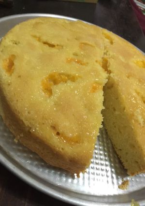 Una foto de Torta invertida de mandarina