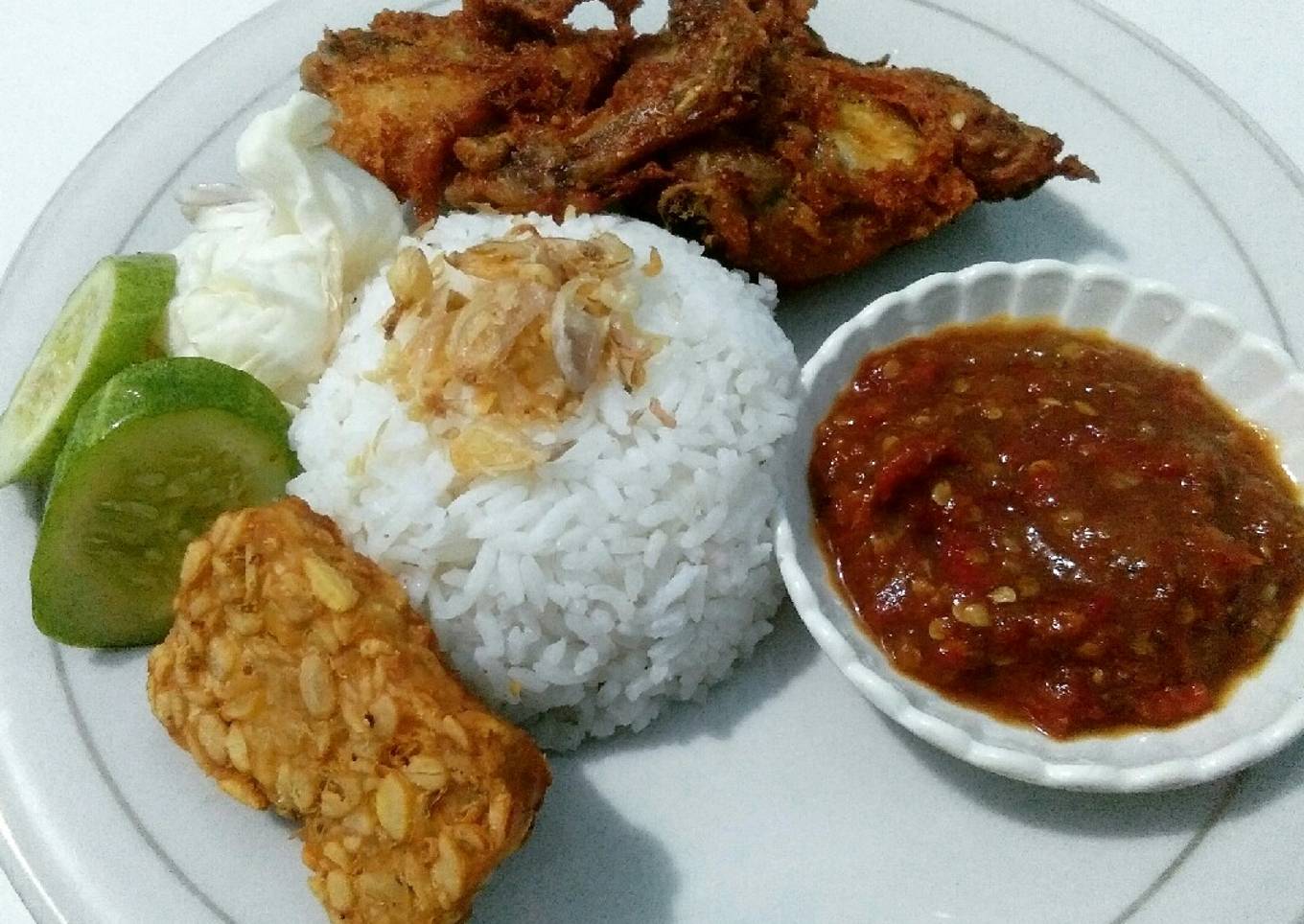 Pecel ayam sambal lamongan ala warung lamongan pinggir jalan