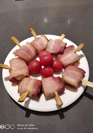 A picture of Abalone in Bacon.