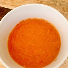 A picture of Creamy Tomato soup.