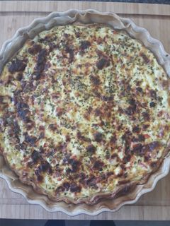 Une photo de Tarte salée fromage blanc poivron jambon
