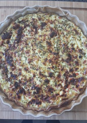 Une photo de Tarte salée fromage blanc poivron jambon