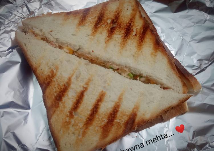 Steps to Prepare Ultimate Cheese corn sandwich