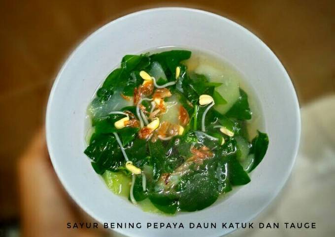 Standar Bagaimana cara bikin Sayur bening pepaya daun katuk dan tauge kedelai dijamin nagih banget