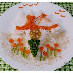 A picture of Open tri-colour sandwich.