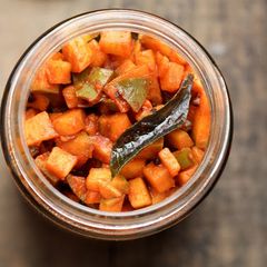 Kaduku mango achar/ kerala mango pickle A picture of Kaduku mango achar/ kerala mango pickle.