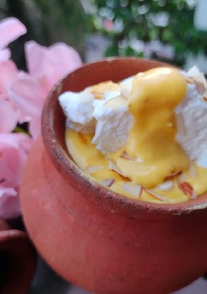 A picture of Mango Matka Malai -Summer special dessert/Haiderabadi Special recipe.