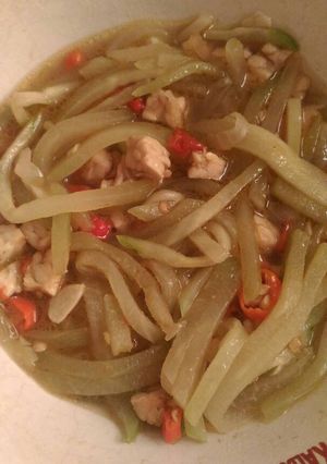 Foto resep Oseng labu siam tempe