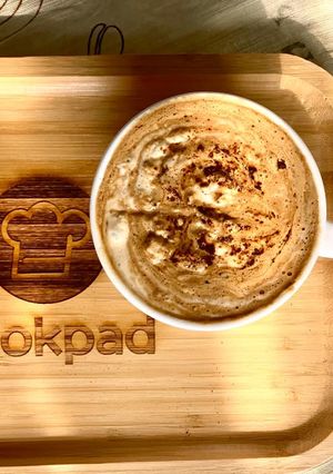 A picture of Creamy frothy coffee.