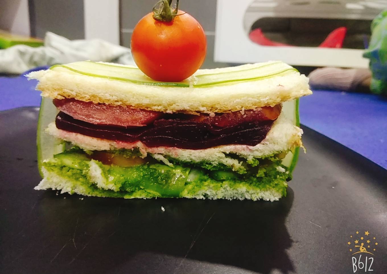Vegetables club sandwich