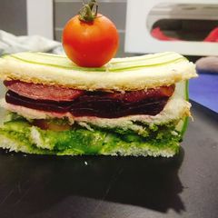 A picture of Vegetables club sandwich.