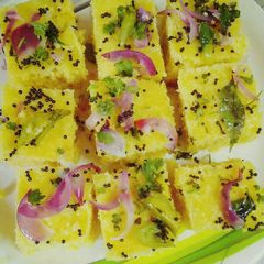 A picture of #Ramadan#Soft and spongy Khamn dhokka.