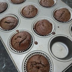 A picture of My Eggless Chocolate Cupcakes!.