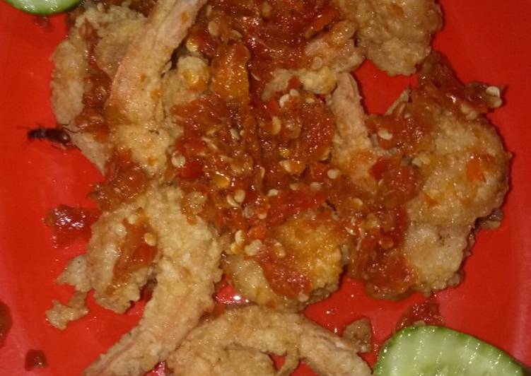 Resep Udang Geprek dgn Sambal Terasi Anti Gagal
