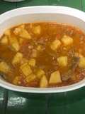Carne con papas y chiles güeros