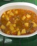 Carne con papas y chiles güeros