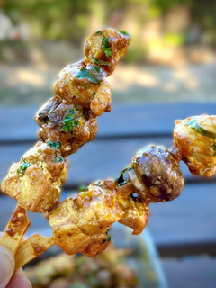 Una foto de Brochetas de Pollo Satay y Champis