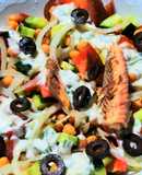 Ensalada de garbanzos especiados y caballa con aliño de yogur 🥗🐟