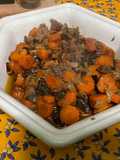 Sauté de légumes en sucré salé, aubergine et carottes aux champignons