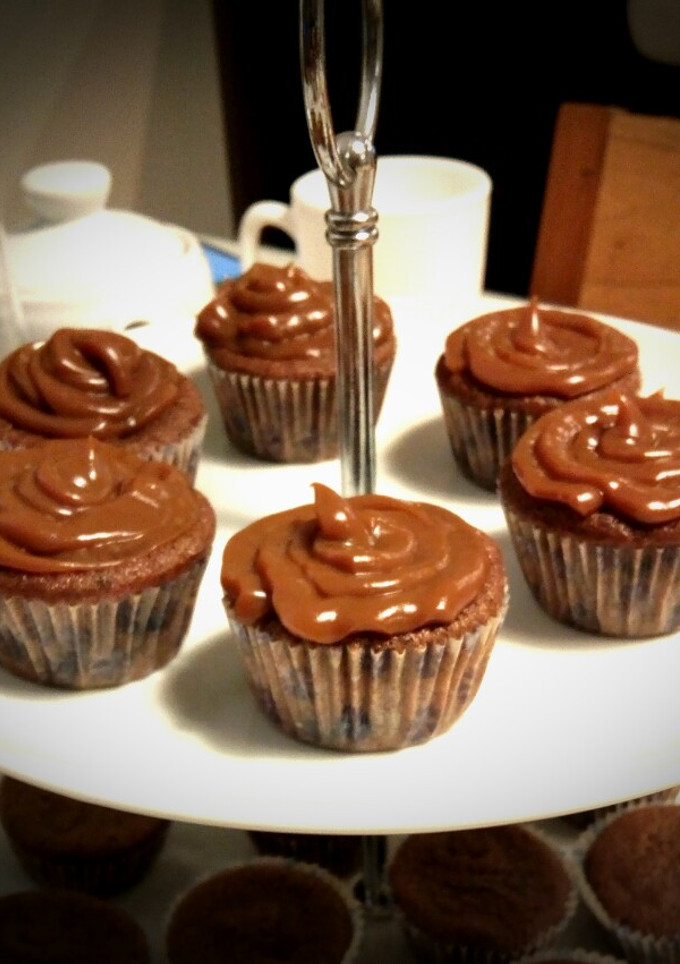 Una foto de Muffins de chocolate con dulce de leche